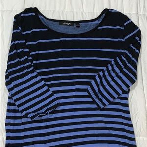 Blue and black striped shirt
